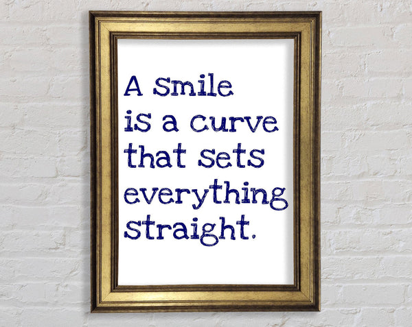 Motivational Quote Smile Is A Curve