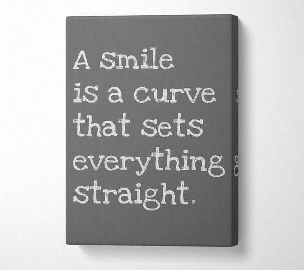 Motivational Quote Smile Is A Curve Grey