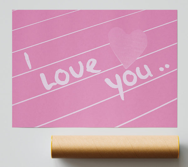 Love Quote I Love You Heart Pink