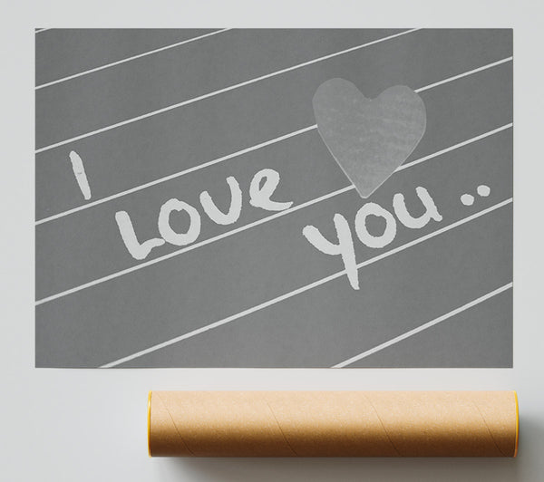 Love Quote I Love You Heart Grey