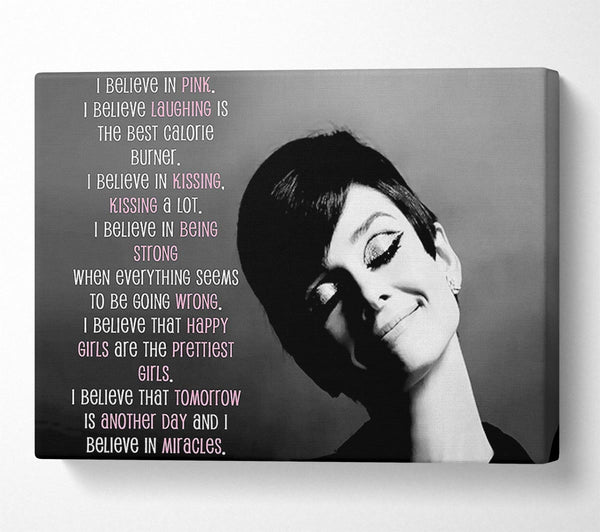 Movie Quote Audrey Hepburn I Believe In Pink Landscape