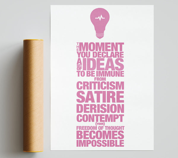 Motivational Quote Freedom Of Thought Pink