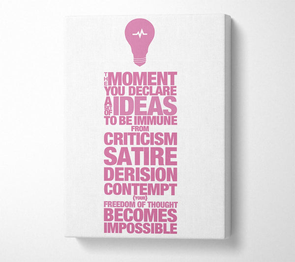 Motivational Quote Freedom Of Thought Pink