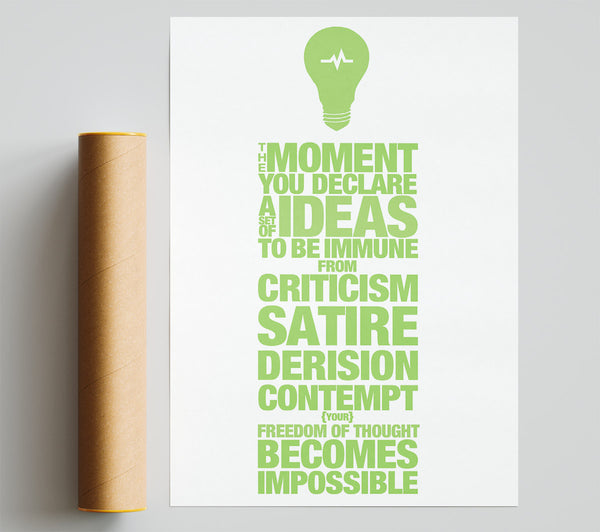 Motivational Quote Freedom Of Thought Lime Green