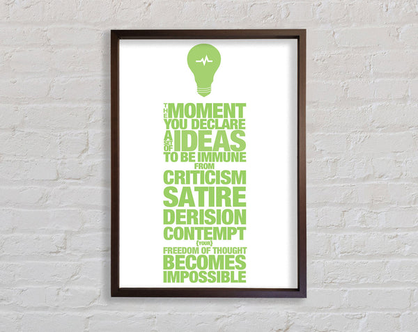 Motivational Quote Freedom Of Thought Lime Green