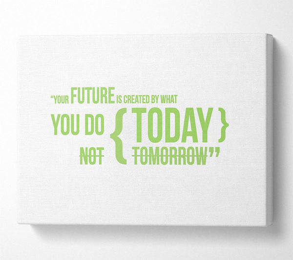 Motivational Quote Your Future Is Created By What You Do Lime Green