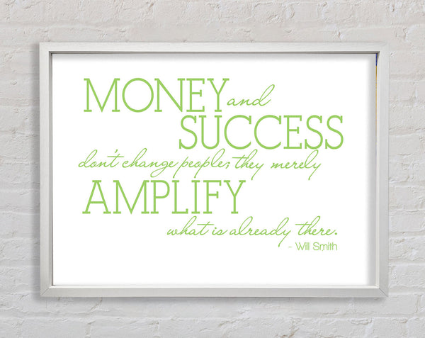 Motivational Quote Will Smith Money And Success Lime Green