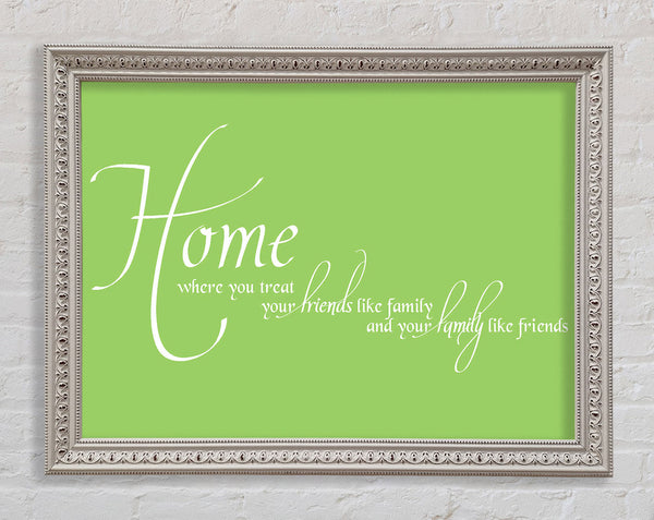 Family Quote Home Family Friends Lime Green