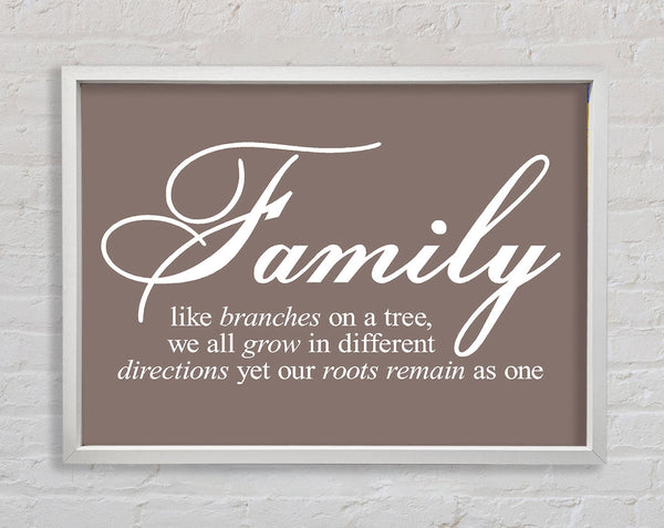 Family Quote Family We All Grow In Different Directions Beige