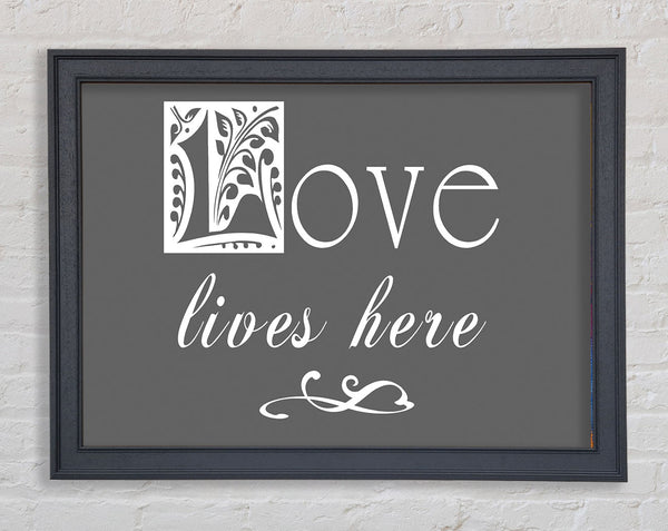 Love Quote Love Lives Here Grey