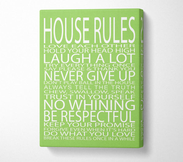 Family Quote House Rules Love Each Other Lime Green