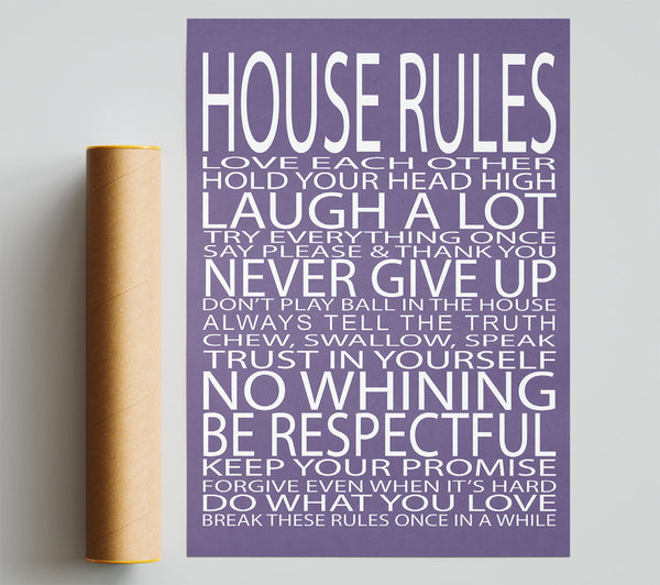 Family Quote House Rules Love Each Other Lilac