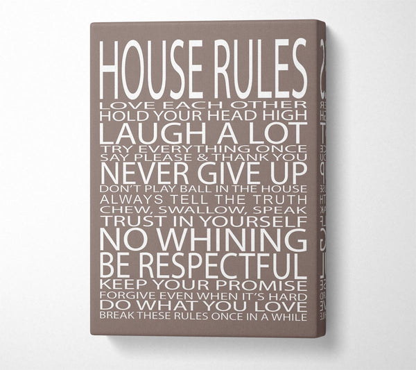 Family Quote House Rules Love Each Other Beige