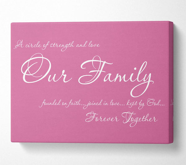 Family Quote Our Family Together Forever Pink