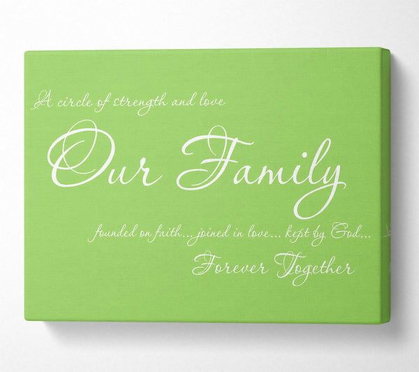 Family Quote Our Family Together Forever Lime Green