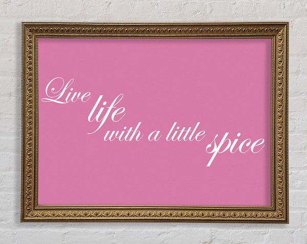 Kitchen Quote Live Life With A Little Spice Pink