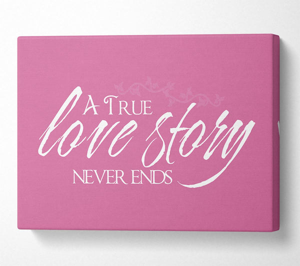 Love Quote A True Love Story Never Ends Pink