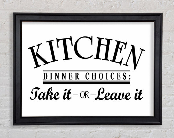 Kitchen Quote Dinner Choices