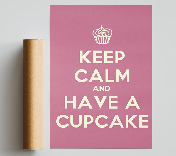 Kitchen Quote Keep Calm Cupcake Pink