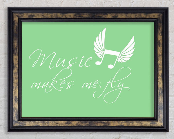 Boys room Quote Music Makes Me Fly Green