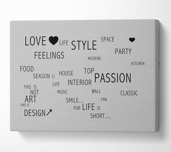 Love Quote Love Life Grey