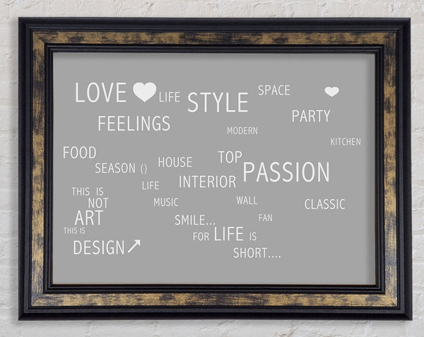 Love Quote Love Life Grey White