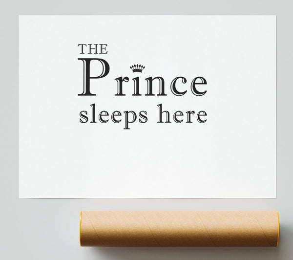 Boys Room Quote The Prince Sleeps Here White