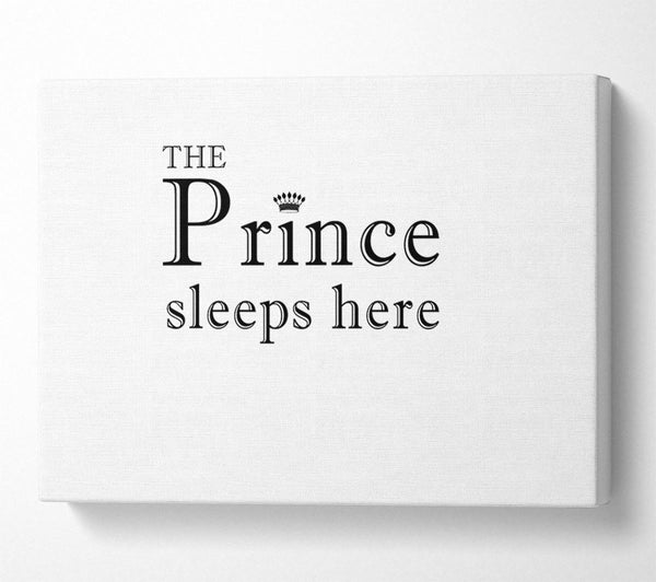 Boys room Quote The Prince Sleeps Here White