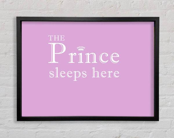 Nursery Quote The Prince Sleeps Here Pink