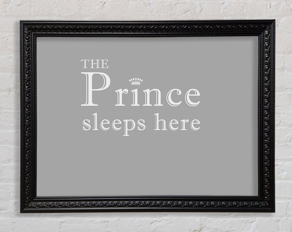 Boys room Quote The Prince Sleeps Here Grey White