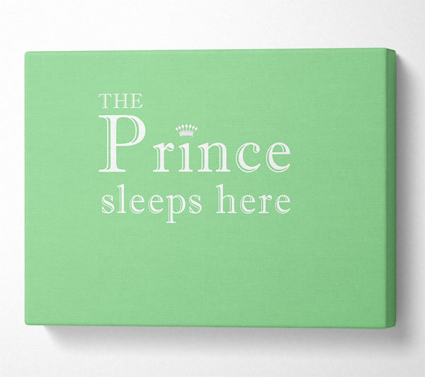 Boys room Quote The Prince Sleeps Here Green