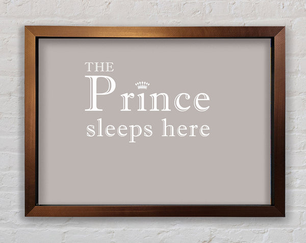 Boys room Quote The Prince Sleeps Here Beige