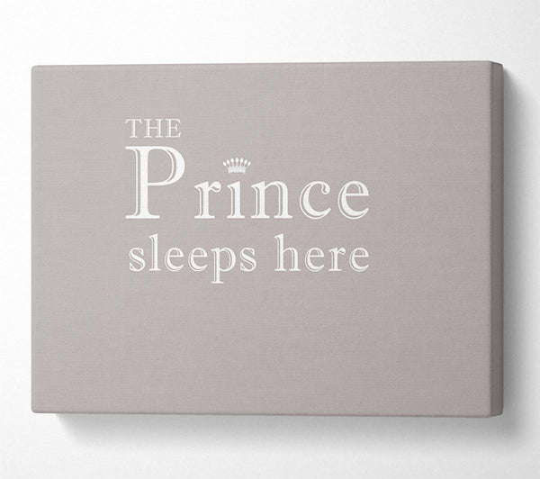 Boys room Quote The Prince Sleeps Here Beige