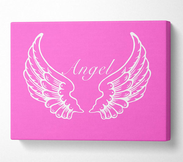 Nursery Quote Angel Wings Vivid Pink