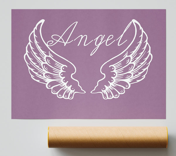 Girls Room Quote Angel Wings 4 Dusty Pink