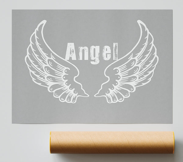 Angel Wings 2 Grey White