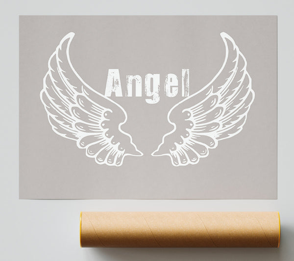 Girls Room Quote Angel Wings 2 Beige