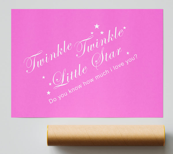 Nursery Quote Twinkle Twinkle Little Star 2 Vivid Pink