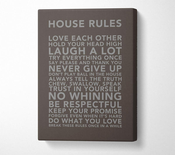 Family Quote House Rules 3 Chocolate