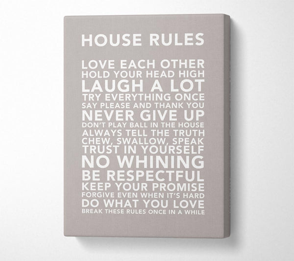 Family Quote House Rules 3 Beige