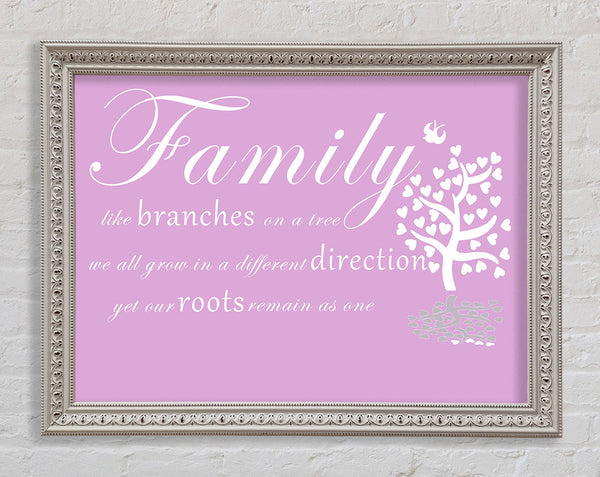 Family Quote Family Like Branches On A Tree Pink