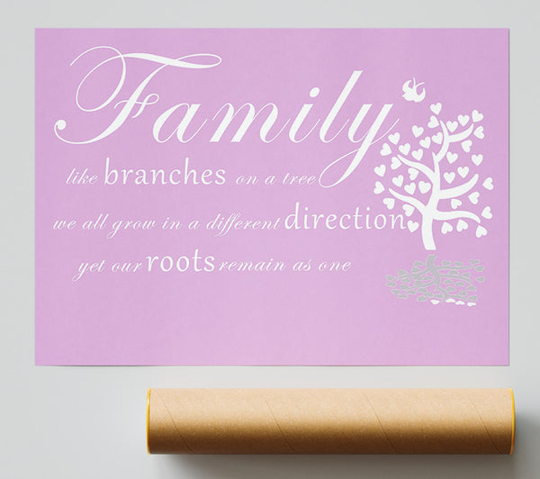 Family Quote Family Like Branches On A Tree Pink