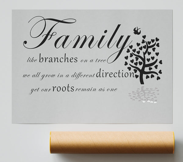 Family Quote Family Like Branches On A Tree Grey