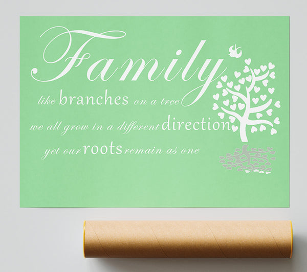 Family Quote Family Like Branches On A Tree Green