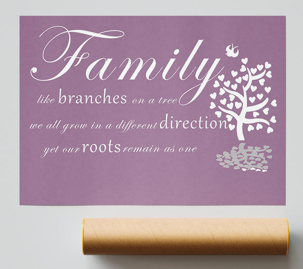 Family Quote Family Like Branches On A Tree Dusty Pink