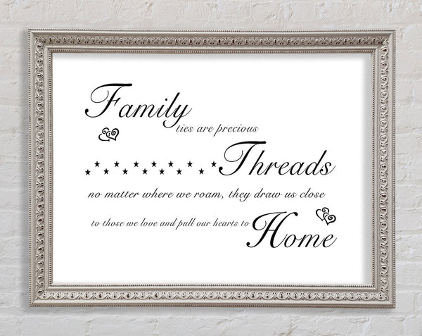 Family Quote Family Ties Are Precious White