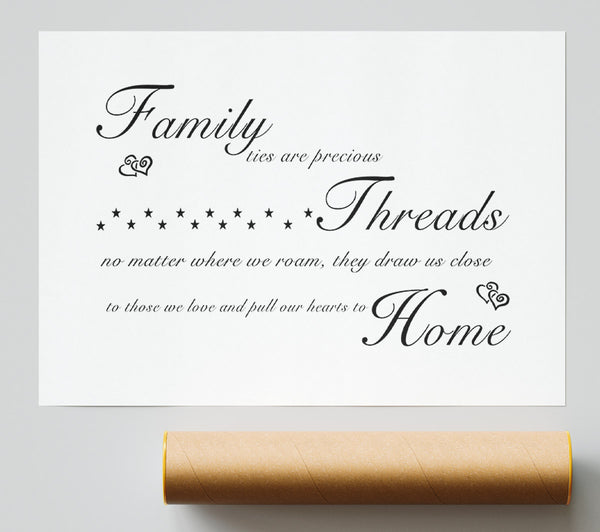 Family Quote Family Ties Are Precious White