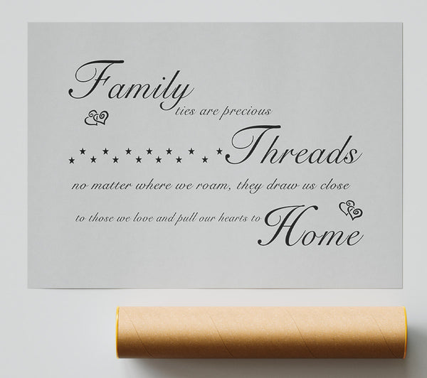 Family Quote Family Ties Are Precious Grey