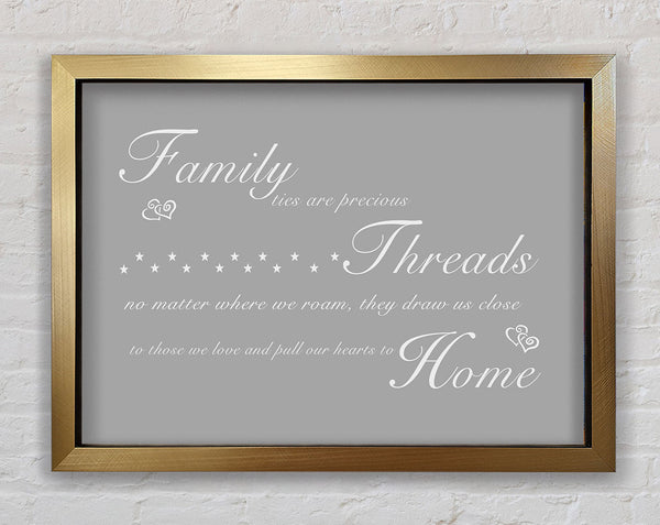 Family Quote Family Ties Are Precious Grey White