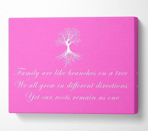 Family Quote Family Are Like Branches Vivid Pink